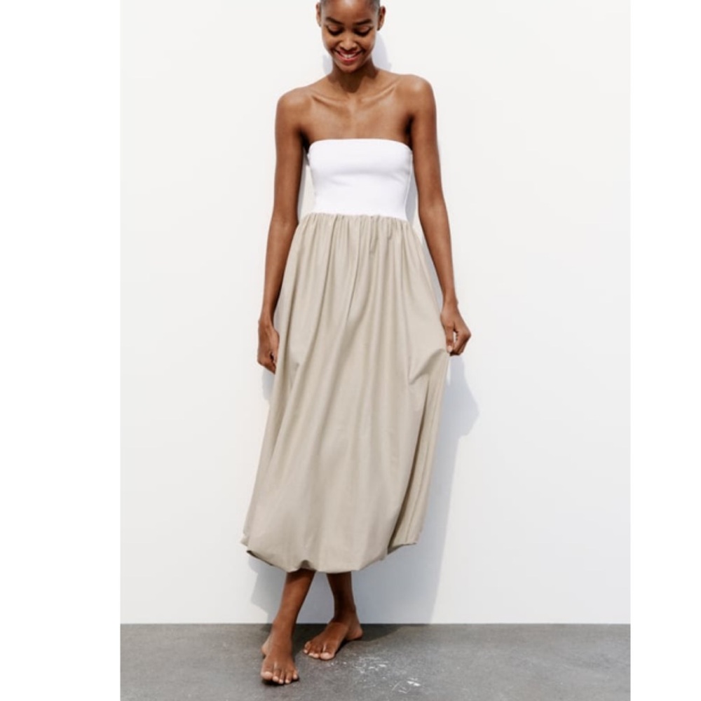 Zara COMBINATION BALLOON DRESS